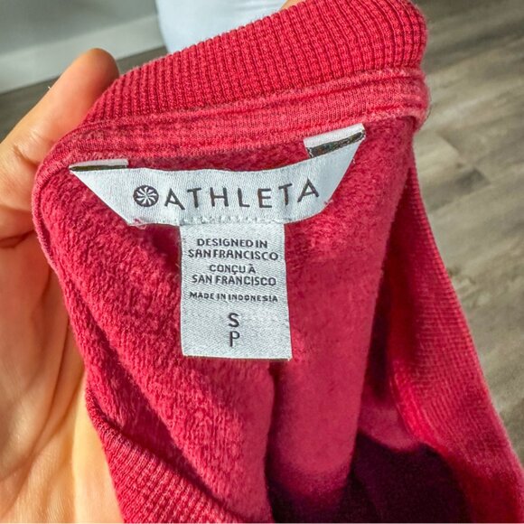 Athleta Coaster Luxe Sweatshirt in Salutation Stripe Matador Red - Picture 7 of 12